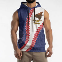 American Samoa Eagle Sleeveless Hoodie Polynesian Tribal Pattern Curve Style LT05 - Polynesian Pride