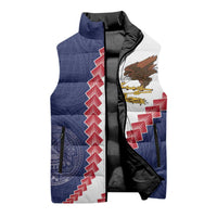 American Samoa Eagle Sleeveless Puffer Jacket Polynesian Tribal Pattern Curve Style LT05 - Polynesian Pride
