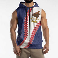 American Samoa Eagle Sleeveless Zip Hoodie Polynesian Tribal Pattern Curve Style LT05 - Polynesian Pride