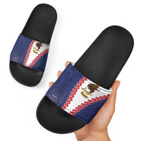 American Samoa Eagle Slide Sandals Polynesian Tribal Pattern Curve Style LT05 - Polynesian Pride