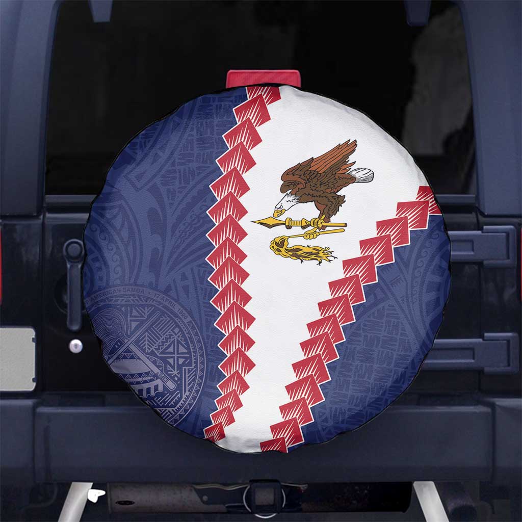 American Samoa Eagle Spare Tire Cover Polynesian Tribal Pattern Curve Style