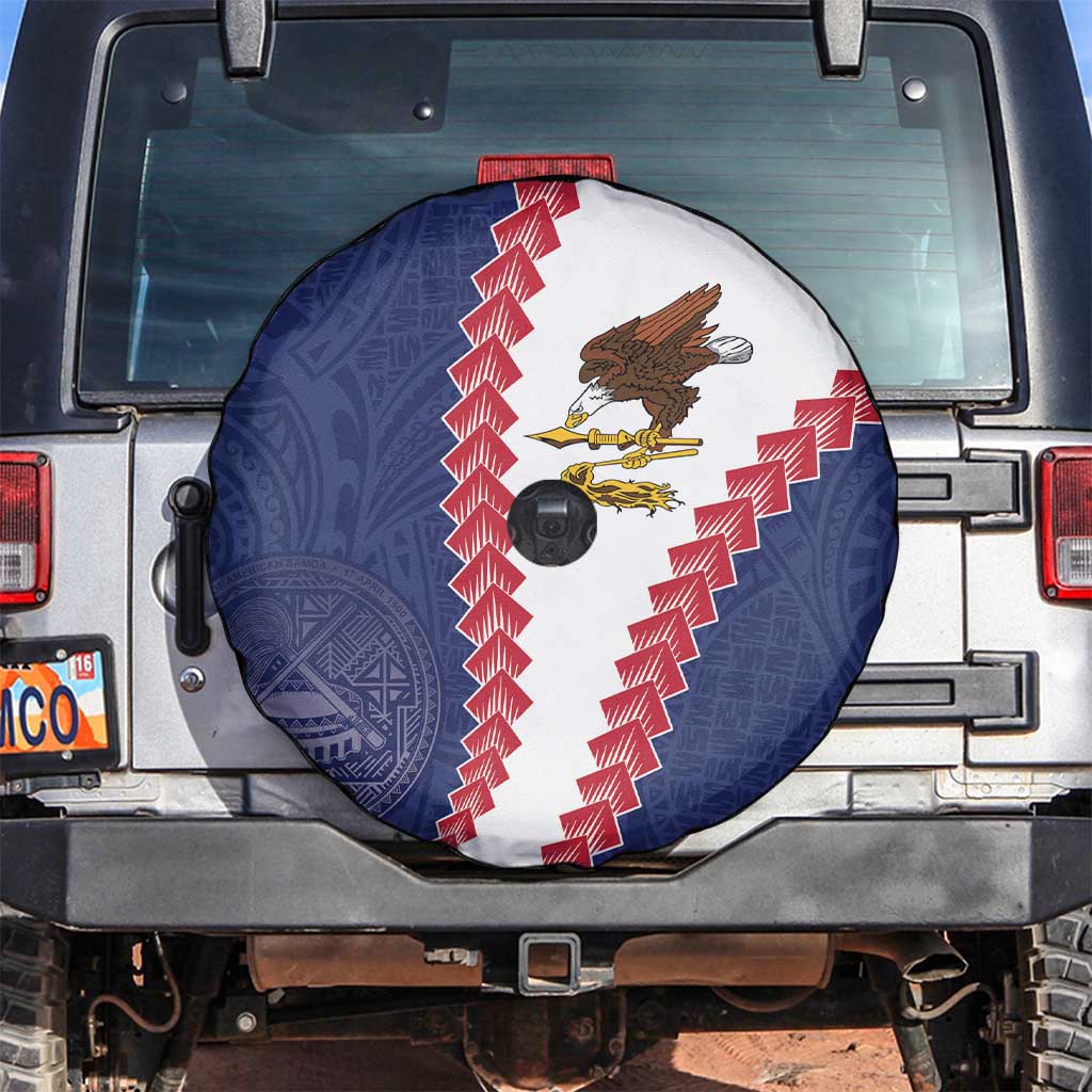 American Samoa Eagle Spare Tire Cover Polynesian Tribal Pattern Curve Style LT05 Blue - Polynesian Pride