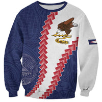 American Samoa Eagle Sweatshirt Polynesian Tribal Pattern Curve Style LT05 Unisex Blue - Polynesian Pride