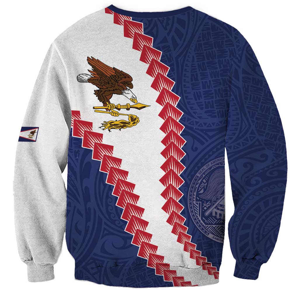 American Samoa Eagle Sweatshirt Polynesian Tribal Pattern Curve Style LT05 - Polynesian Pride