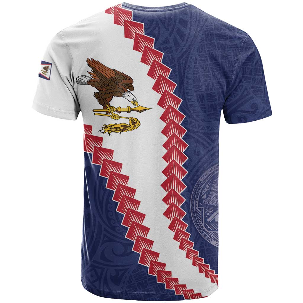 American Samoa Eagle T Shirt Polynesian Tribal Pattern Curve Style LT05 - Polynesian Pride