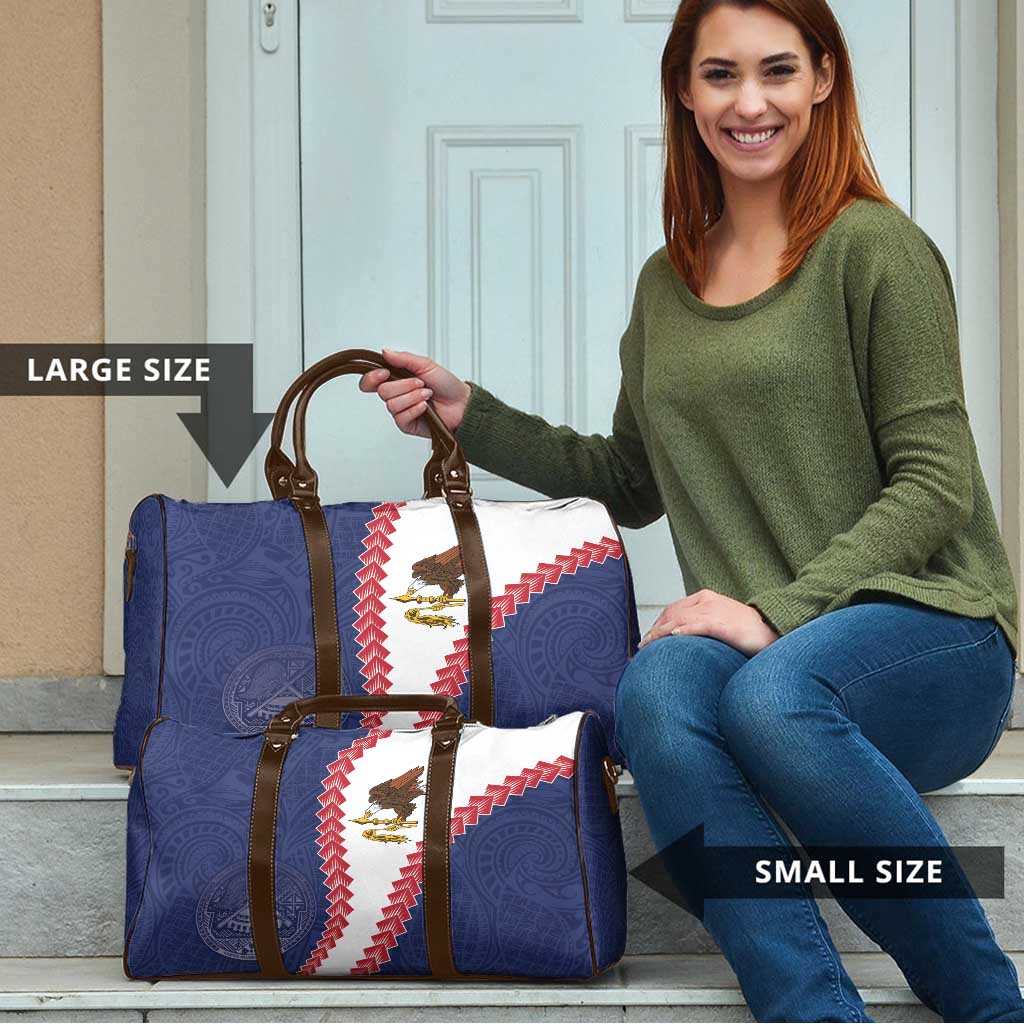 American Samoa Eagle Travel Bag Polynesian Tribal Pattern Curve Style