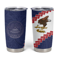 American Samoa Eagle Tumbler Cup Polynesian Tribal Pattern Curve Style