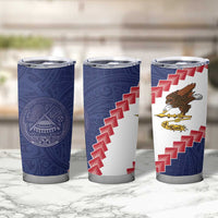 American Samoa Eagle Tumbler Cup Polynesian Tribal Pattern Curve Style