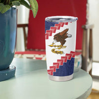 American Samoa Eagle Tumbler Cup Polynesian Tribal Pattern Curve Style