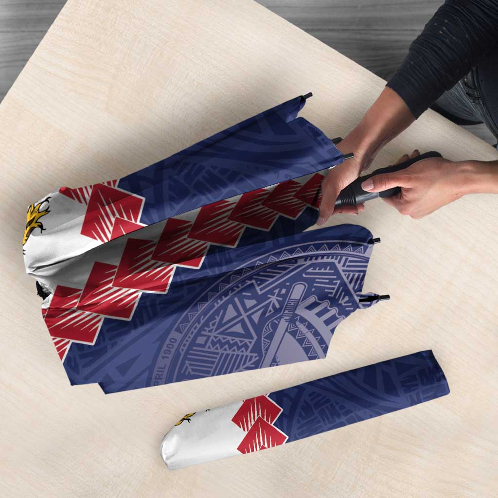 American Samoa Eagle Umbrella Polynesian Tribal Pattern Curve Style LT05 - Polynesian Pride