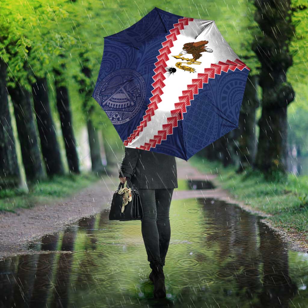 American Samoa Eagle Umbrella Polynesian Tribal Pattern Curve Style LT05 - Polynesian Pride