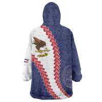 American Samoa Eagle Wearable Blanket Hoodie Polynesian Tribal Pattern Curve Style LT05 - Polynesian Pride