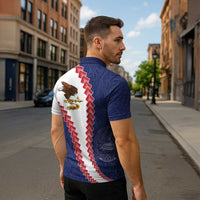 American Samoa Eagle Zipper Polo Shirt Polynesian Tribal Pattern Curve Style LT05 - Polynesian Pride