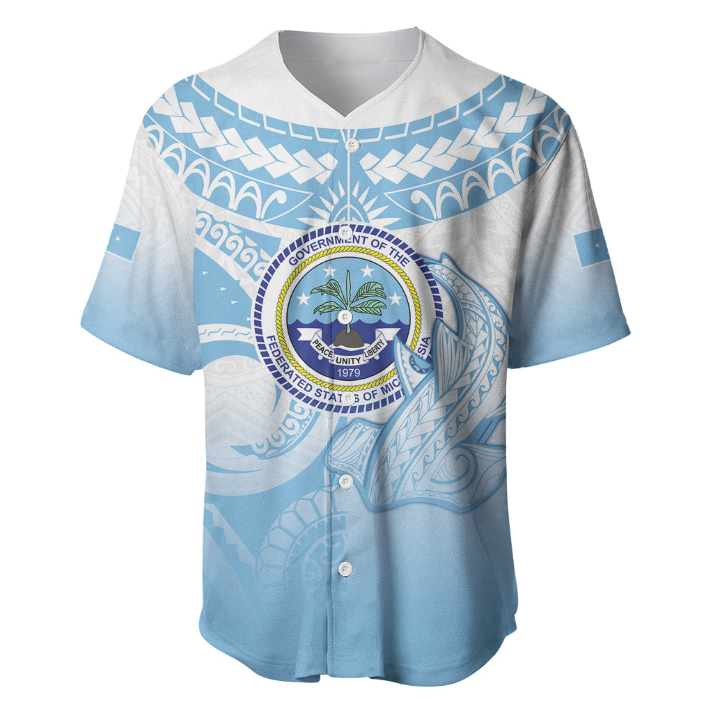 Micronesia Constitution Day Baseball Jersey Polynesian Tribal Tattoo Simple Style