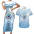 Micronesia Constitution Day Couples Matching Short Sleeve Bodycon Dress and Hawaiian Shirt Polynesian Tribal Tattoo Simple Style