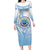 Micronesia Constitution Day Family Matching Long Sleeve Bodycon Dress and Hawaiian Shirt Polynesian Tribal Tattoo Simple Style