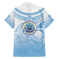Micronesia Constitution Day Family Matching Off Shoulder Maxi Dress and Hawaiian Shirt Polynesian Tribal Tattoo Simple Style LT05 - Polynesian Pride