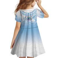 Micronesia Constitution Day Family Matching Short Sleeve Bodycon Dress and Hawaiian Shirt Polynesian Tribal Tattoo Simple Style