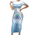 Micronesia Constitution Day Family Matching Short Sleeve Bodycon Dress and Hawaiian Shirt Polynesian Tribal Tattoo Simple Style