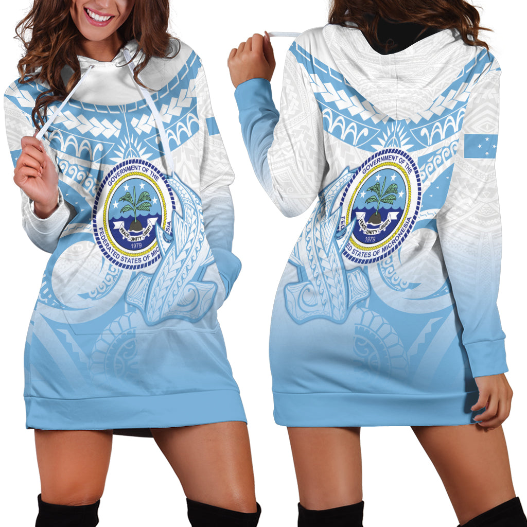 Micronesia Constitution Day Hoodie Dress Polynesian Tribal Tattoo Simple Style LT05 - Polynesian Pride