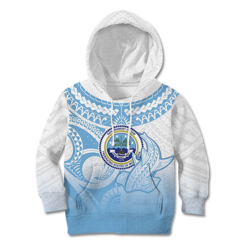 Micronesia Constitution Day Kid Hoodie Polynesian Tribal Tattoo Simple Style