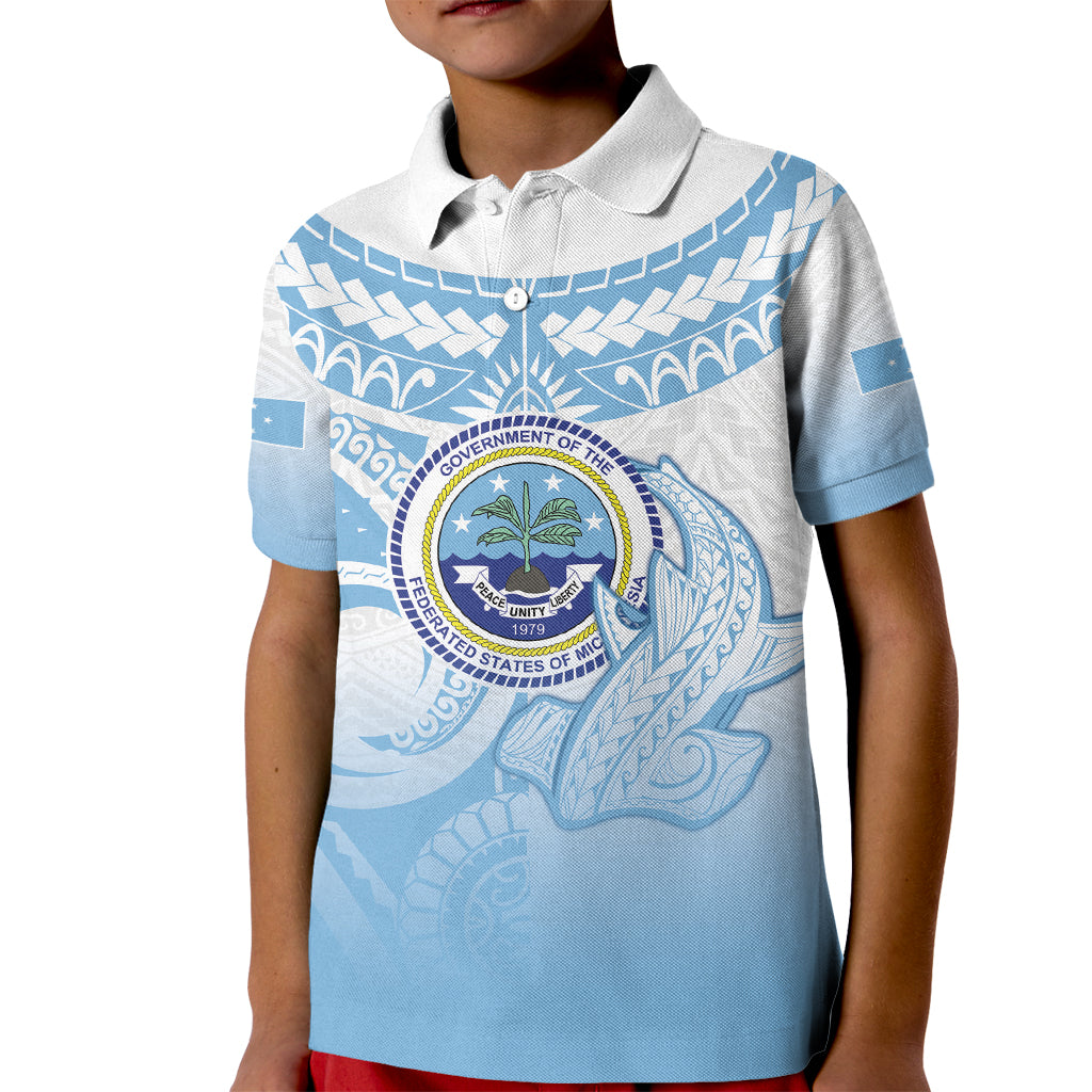 Micronesia Constitution Day Kid Polo Shirt Polynesian Tribal Tattoo Simple Style