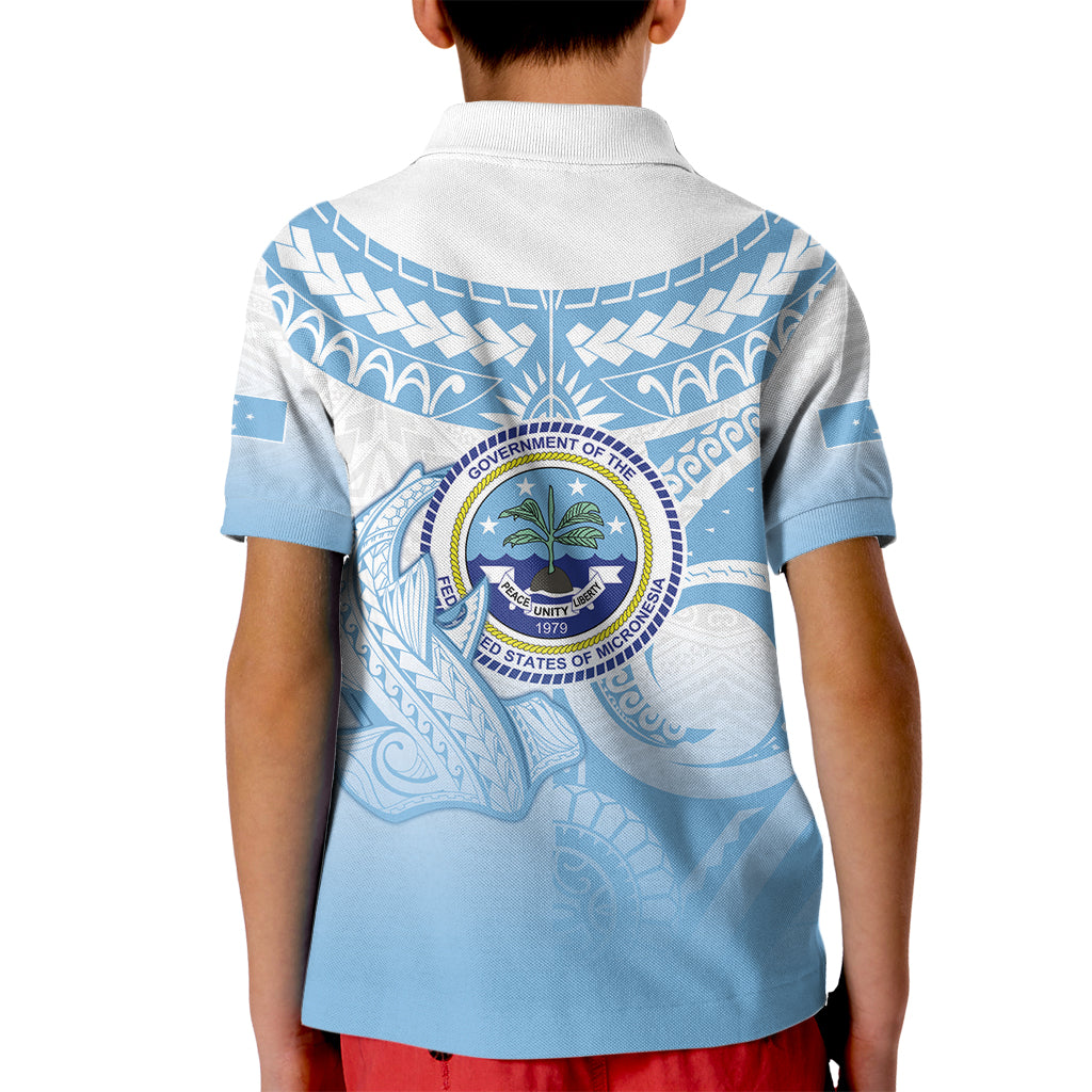 Micronesia Constitution Day Kid Polo Shirt Polynesian Tribal Tattoo Simple Style