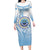 Micronesia Constitution Day Long Sleeve Bodycon Dress Polynesian Tribal Tattoo Simple Style