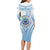 Micronesia Constitution Day Long Sleeve Bodycon Dress Polynesian Tribal Tattoo Simple Style