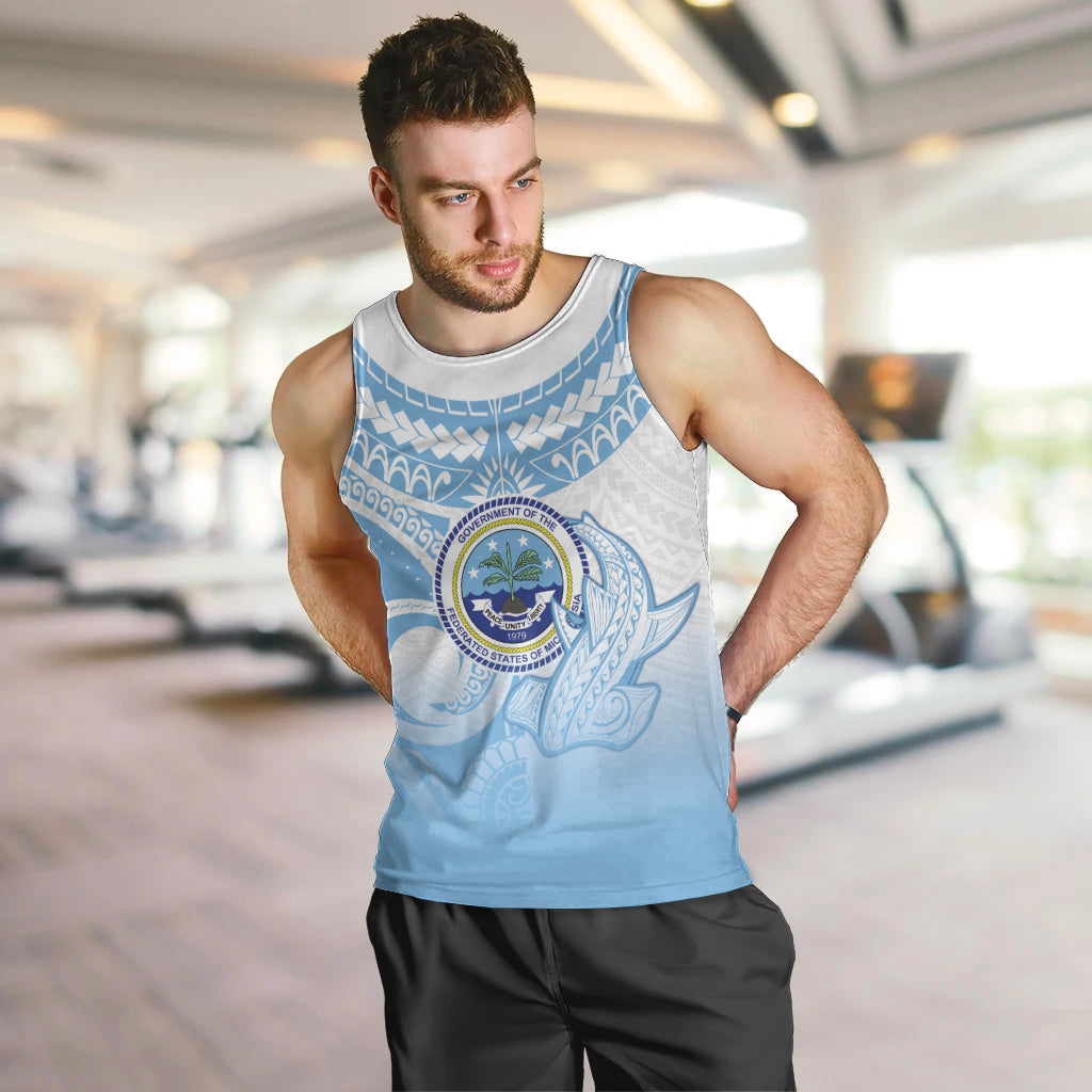 Micronesia Constitution Day Men Tank Top Polynesian Tribal Tattoo Simple Style LT05 Blue - Polynesian Pride