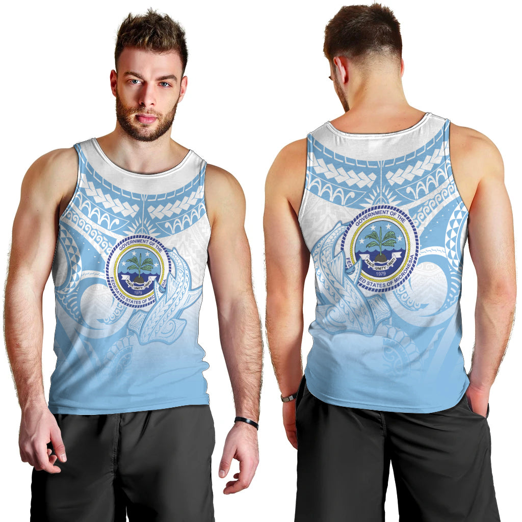 Micronesia Constitution Day Men Tank Top Polynesian Tribal Tattoo Simple Style LT05 - Polynesian Pride