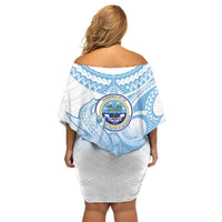 Micronesia Constitution Day Off Shoulder Short Dress Polynesian Tribal Tattoo Simple Style LT05 - Polynesian Pride