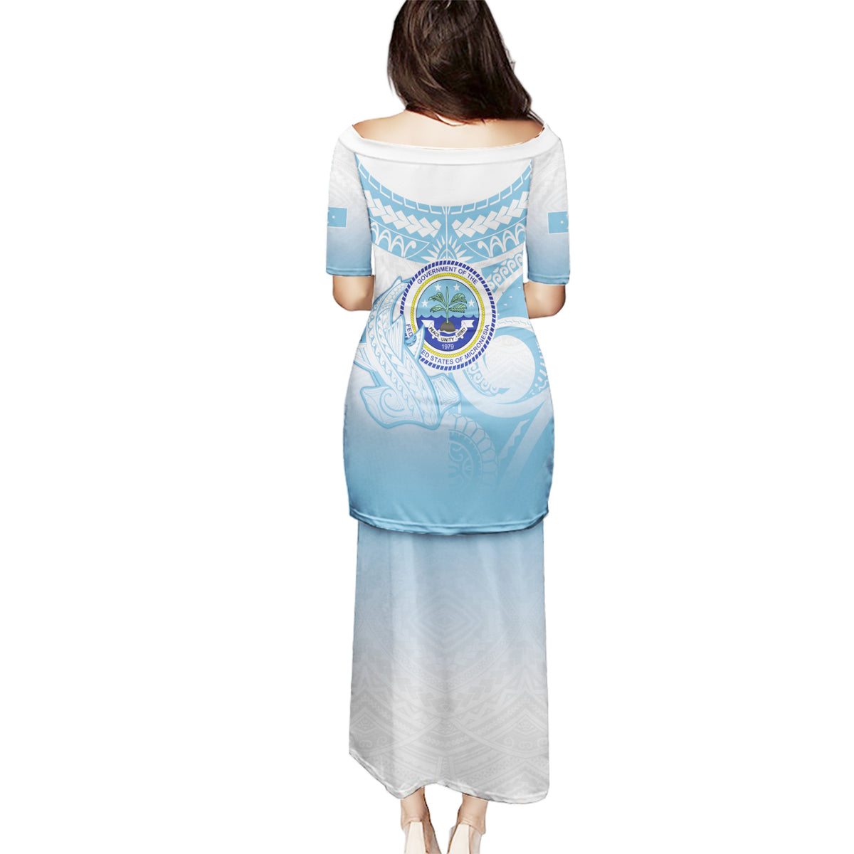 Micronesia Constitution Day Puletasi Polynesian Tribal Tattoo Simple Style LT05 - Polynesian Pride