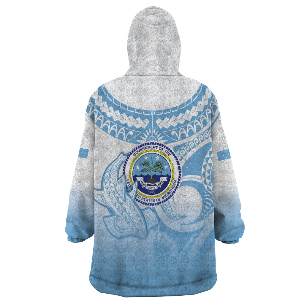 Micronesia Constitution Day Wearable Blanket Hoodie Polynesian Tribal Tattoo Simple Style LT05 - Polynesian Pride