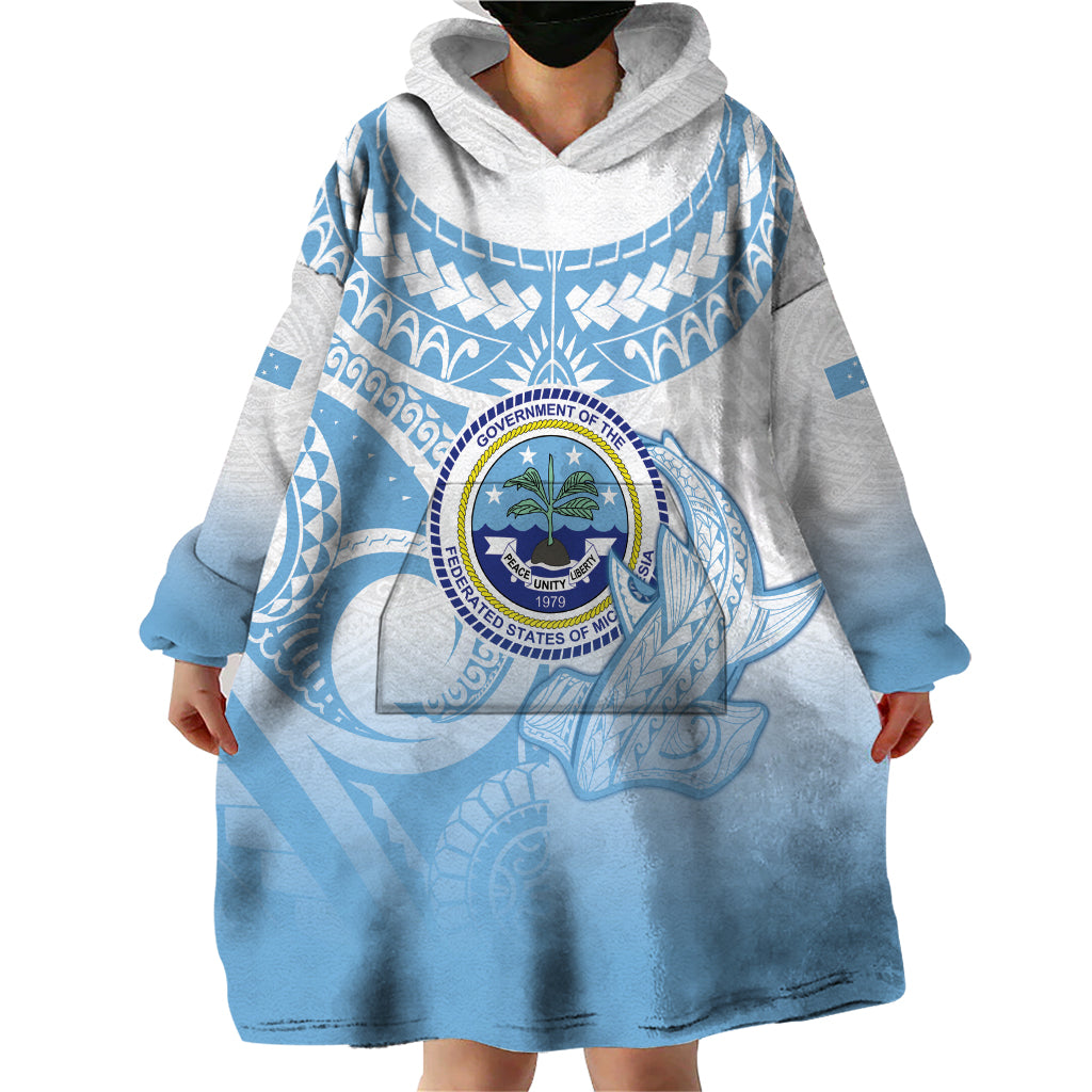 Micronesia Constitution Day Wearable Blanket Hoodie Polynesian Tribal Tattoo Simple Style LT05 - Polynesian Pride