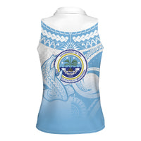 Micronesia Constitution Day Women Sleeveless Polo Shirt Polynesian Tribal Tattoo Simple Style