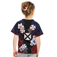 Wallis and Futuna Uvea Kid T Shirt Victory Day With Frangipani