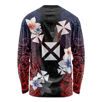 Wallis and Futuna Uvea Long Sleeve Shirt Victory Day With Frangipani
