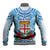 Personalised Fiji Ratu Sir Lala Sukuna Day Baseball Jacket Hibiscus Tapa Pattern