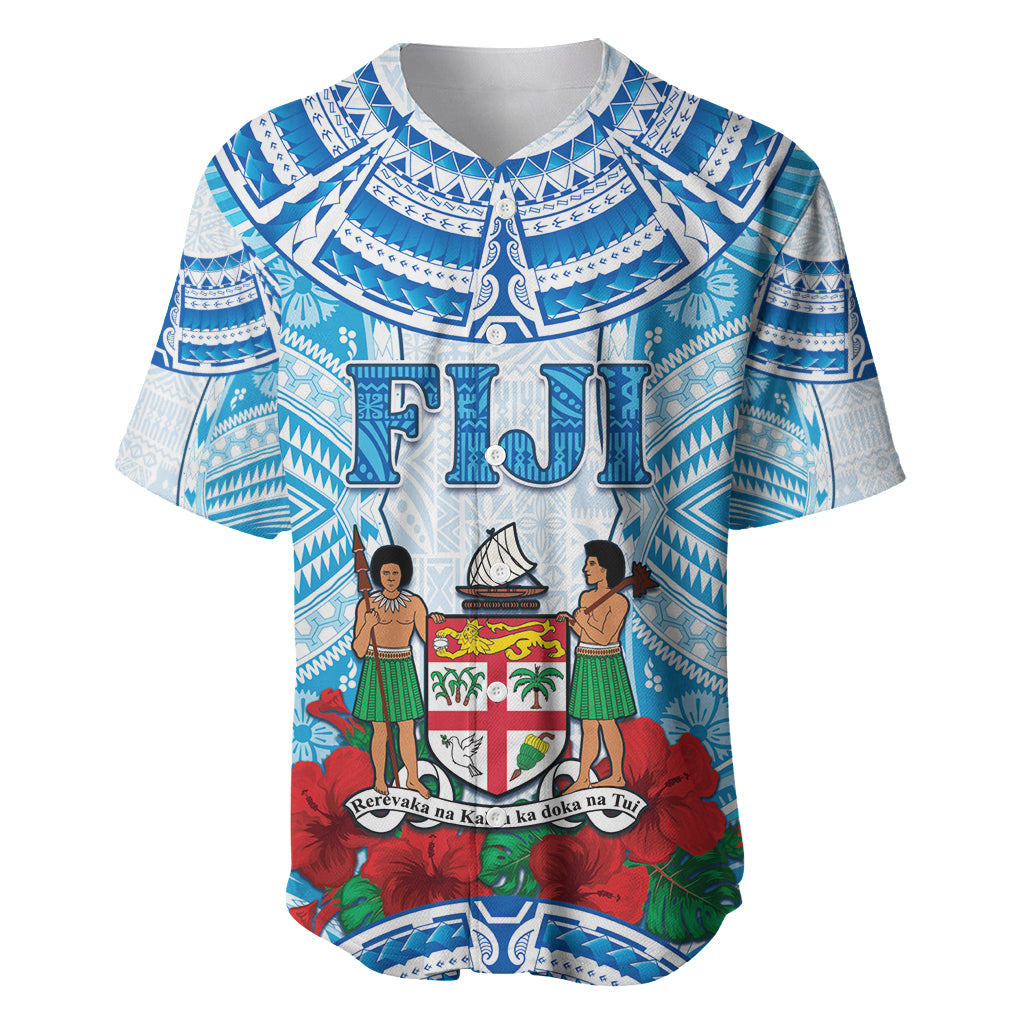 Personalised Fiji Ratu Sir Lala Sukuna Day Baseball Jersey Hibiscus Tapa Pattern