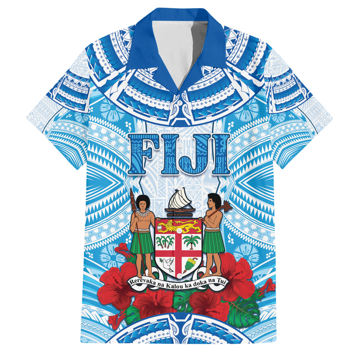 Personalised Fiji Ratu Sir Lala Sukuna Day Family Matching Short Sleeve Bodycon Dress and Hawaiian Shirt Hibiscus Tapa Pattern