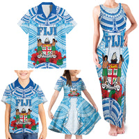 Personalised Fiji Ratu Sir Lala Sukuna Day Family Matching Tank Maxi Dress and Hawaiian Shirt Hibiscus Tapa Pattern
