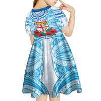 Personalised Fiji Ratu Sir Lala Sukuna Day Kid Short Sleeve Dress Hibiscus Tapa Pattern