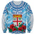 Personalised Fiji Ratu Sir Lala Sukuna Day Sweatshirt Hibiscus Tapa Pattern