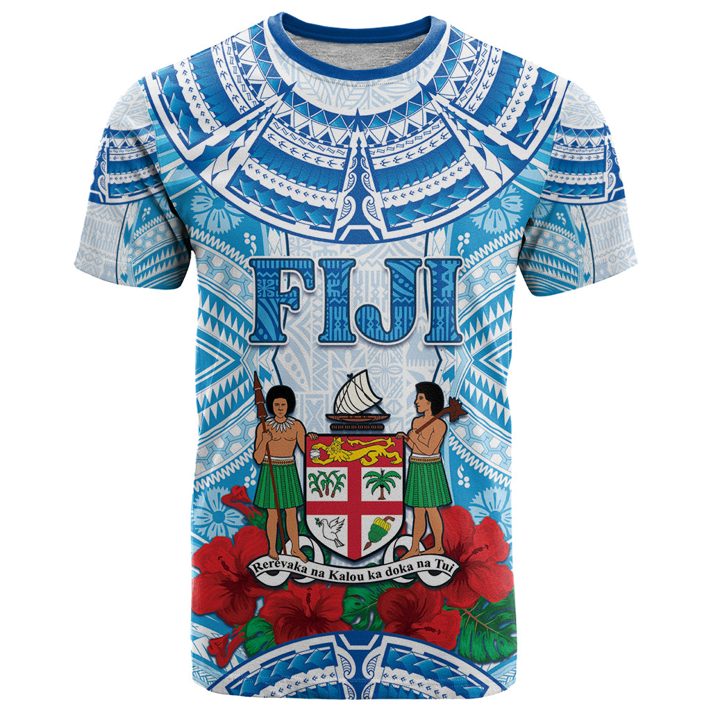 Personalised Fiji Ratu Sir Lala Sukuna Day T Shirt Hibiscus Tapa Pattern