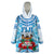 Personalised Fiji Ratu Sir Lala Sukuna Day Wearable Blanket Hoodie Hibiscus Tapa Pattern