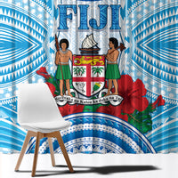 Fiji Ratu Sir Lala Sukuna Day Window Curtain Hibiscus Tapa Pattern