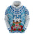 Personalised Fiji Ratu Sir Lala Sukuna Day Zip Hoodie Hibiscus Tapa Pattern