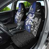 New Zealand And Scotland Rugby Car Seat Cover Maori Tiki With Thistle Together