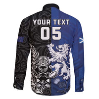 New Zealand And Scotland Rugby Custom Family Matching Mermaid Dress and Hawaiian Shirt Maori Tiki With Thistle Together